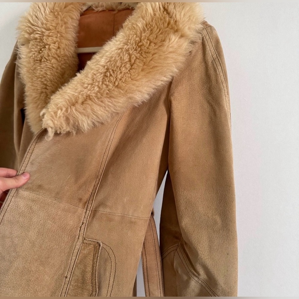 Vintage 1970’s Penny Lane Suede Coat w/Sheepskin Collar Women’s Size M- Pls Read - Picture 3 of 9